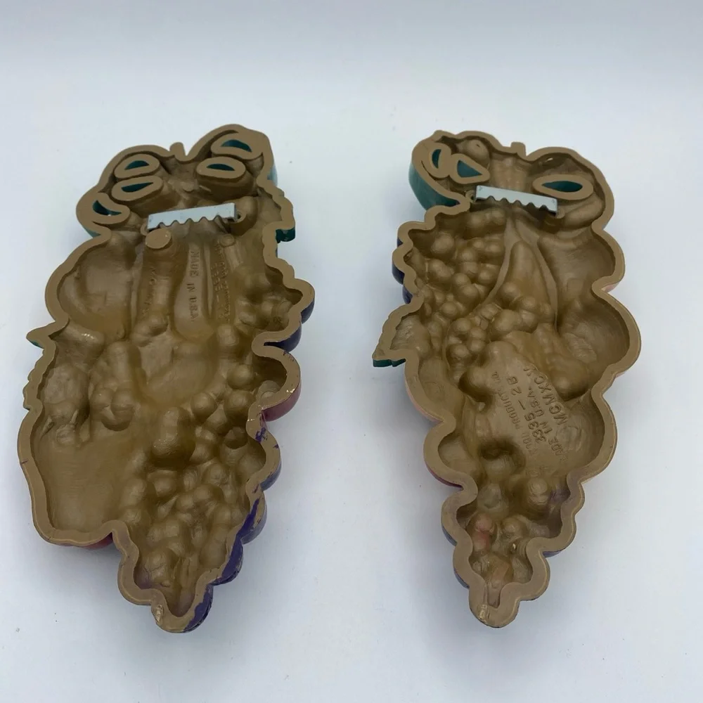 VTG 90’s  Burwood Products Fruit Kitchen Wall Decor Grapes apple 8.5”